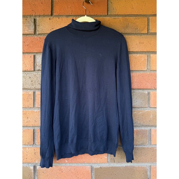 Lauren Ralph‎ Lauren Turtle Neck Sweater Business Casual | Navy | Size Large - Picture 1 of 15
